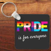 LGBTQ Pride Rainbow Kleuren Typografie Sleutelhanger (Voorkant)