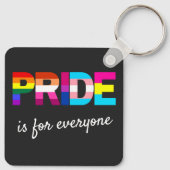 LGBTQ Pride Rainbow Kleuren Typografie Sleutelhanger (Achterkant)