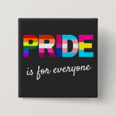 LGBTQ Pride Rainbow Kleuren Typografie Vierkante Button 5,1 Cm (Voorkant)