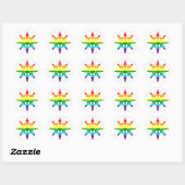 LGBTQ Pride Rainbow-kleuren voor kerstsnowflake Ronde Sticker (Vel)