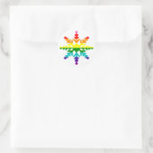 LGBTQ Pride Rainbow-kleuren voor kerstsnowflake Ronde Sticker (Tas)