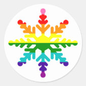 LGBTQ Pride Rainbow-kleuren voor kerstsnowflake Ronde Sticker (Voorkant)