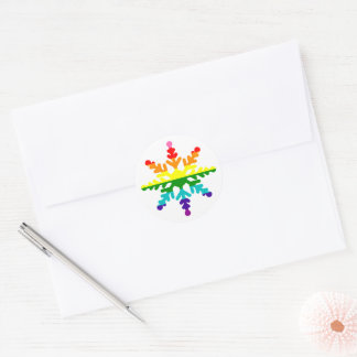 LGBTQ Pride Rainbow-kleuren voor kerstsnowflake Ronde Sticker