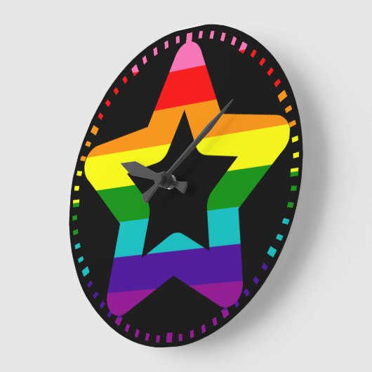 LGBTQ Pride Rainbow kleurige kerstster Grote Klok (Hoek)