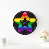 LGBTQ Pride Rainbow kleurige kerstster Grote Klok (Huis)