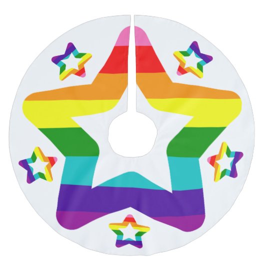 LGBTQ Pride Rainbow kleurige kerstster Kerstboom Rok (Voorkant)