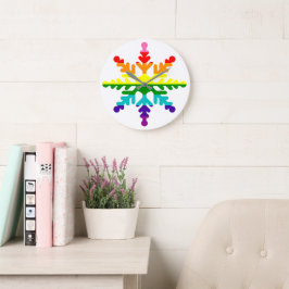 LGBTQ Pride Rainbow kleurrijke kerstsnowflake Grote Klok