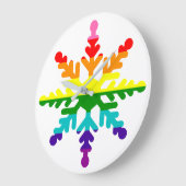 LGBTQ Pride Rainbow kleurrijke kerstsnowflake Grote Klok (Hoek)