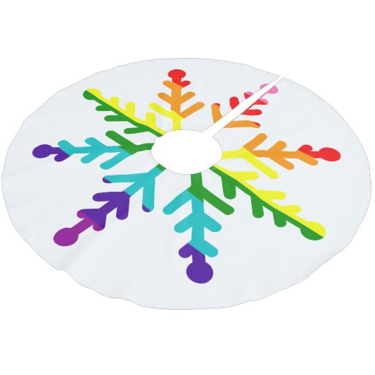 LGBTQ Pride Rainbow kleurrijke kerstsnowflake Kerstboom Rok (Gekanteld)