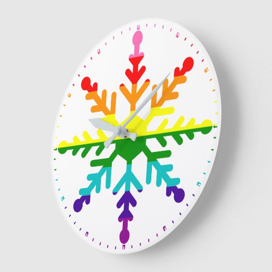 LGBTQ Pride Rainbow kleurrijke kerstsnowflake L Grote Klok (Hoek)