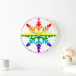 LGBTQ Pride Rainbow kleurrijke kerstsnowflake L Grote Klok