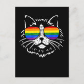LGBTQ Pride Rainbow kleurrijke zonnebril Cat Lover Briefkaart (Voorkant)