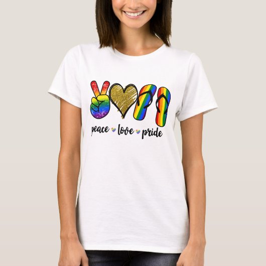 LGBTQ PRIDE RAINBOW LIEFDE EN STEUN T-SHIRT (Voorkant)