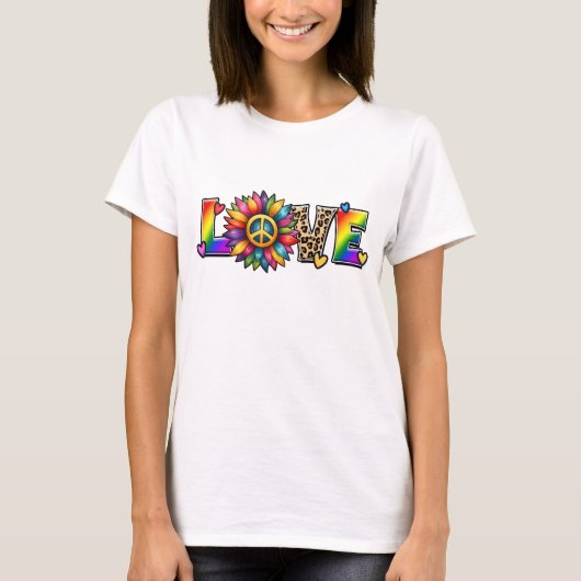 LGBTQ PRIDE RAINBOW LIEFDE EN STEUN T-SHIRT (Voorkant)