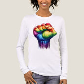 LGBTQ PRIDE RAINBOW LIEFDE EN STEUN Tri-Blend SHIRT (Voorkant volledig)