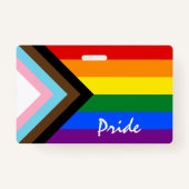 LGBTQ & Pride - Rainbow Progress Flag Badge (Achterkant)