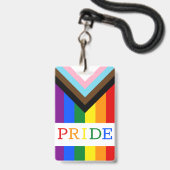 LGBTQ & Pride - Rainbow Progress Flag Badge (Voorzijde met lanyard)