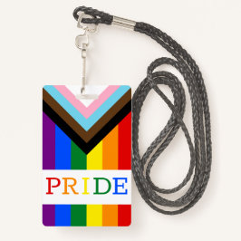 LGBTQ & Pride - Rainbow Progress Flag Badge