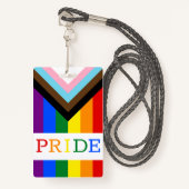 LGBTQ & Pride - Rainbow Progress Flag Badge (Voorkant met draagriem)