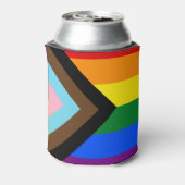 LGBTQ & Pride - Rainbow Progress Flag Blikjeskoeler (Blikje Achterkant)