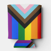 LGBTQ & Pride - Rainbow Progress Flag Blikjeskoeler (Achterkant)