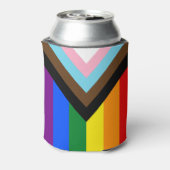 LGBTQ & Pride - Rainbow Progress Flag Blikjeskoeler (Blikje Achterkant)