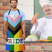 LGBTQ & Pride - Rainbow Progress Flag Chef's Schort