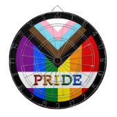 LGBTQ & Pride - Rainbow Progress Flag Dartbord (Voorkant)
