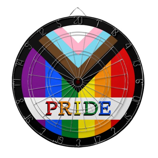 LGBTQ & Pride - Rainbow Progress Flag Dartbord (Voorkant)