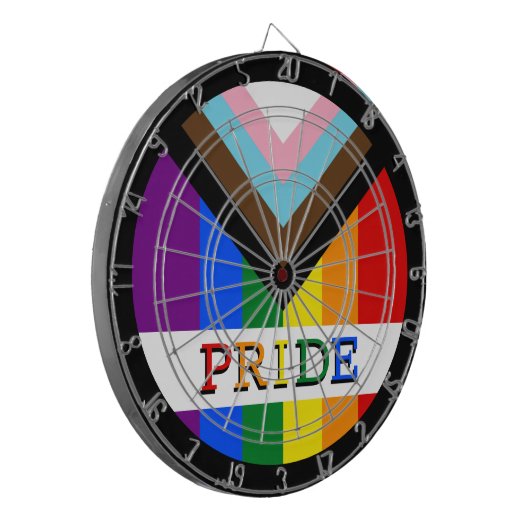 LGBTQ & Pride - Rainbow Progress Flag Dartbord (Voorkant Links)