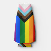 LGBTQ & Pride - Rainbow Progress Flag Flesjeskoeler (Voorkant)