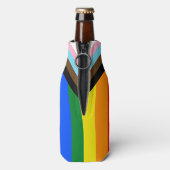LGBTQ & Pride - Rainbow Progress Flag Flesjeskoeler (Fles Achterkant)