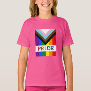 LGBTQ & Pride - Rainbow Progress Flag Kinder T-shirt