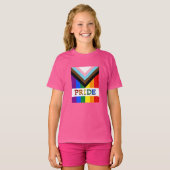 LGBTQ & Pride - Rainbow Progress Flag Kinder T-shirt (Voorkant volledig)