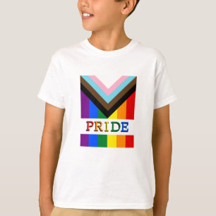 LGBTQ & Pride - Rainbow Progress Flag Kinder T-shirt