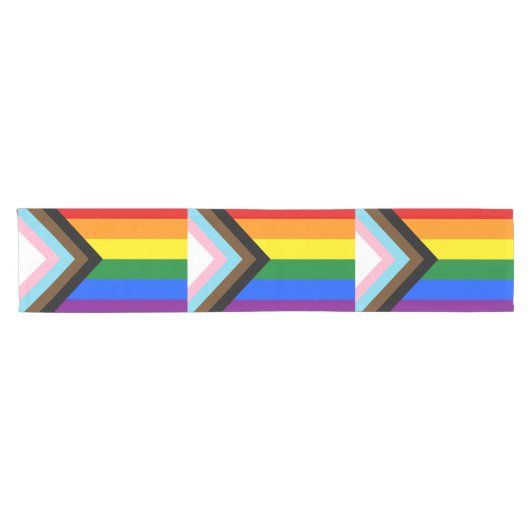 LGBTQ & Pride - Rainbow Progress Flag Korte Tafelloper (Horizontaal)