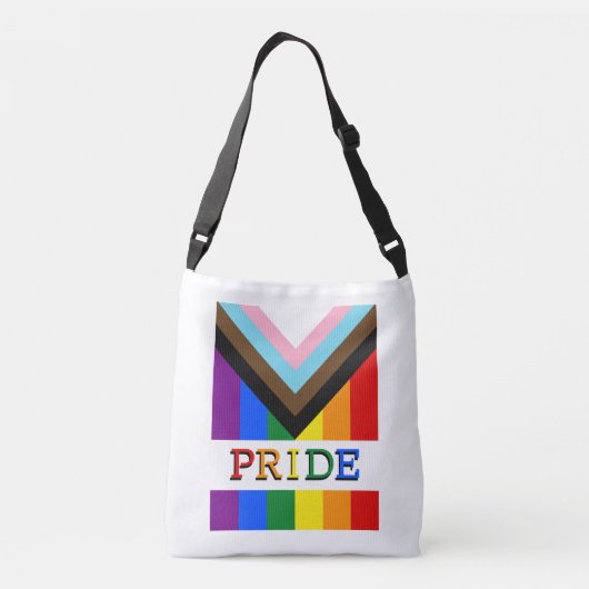 LGBTQ & Pride - Rainbow Progress Flag mode Crossbody Tas (Achterkant)