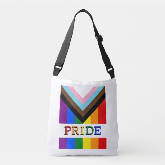 LGBTQ & Pride - Rainbow Progress Flag mode Crossbody Tas (Voorkant)