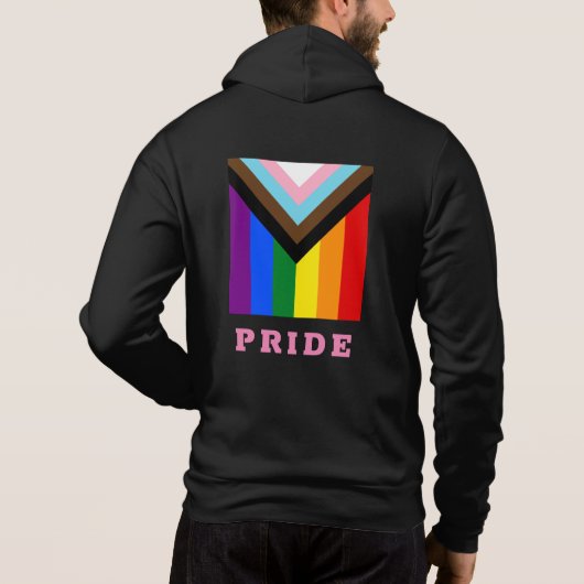 LGBTQ & Pride - Rainbow Progress Flag mode Hoodie (Achterkant)