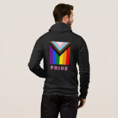 LGBTQ & Pride - Rainbow Progress Flag mode Hoodie (Achterkant volledig)