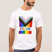 LGBTQ & Pride - Rainbow Progress Flag mode T-shirt (Voorkant)