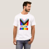 LGBTQ & Pride - Rainbow Progress Flag mode T-shirt (Voorkant volledig)