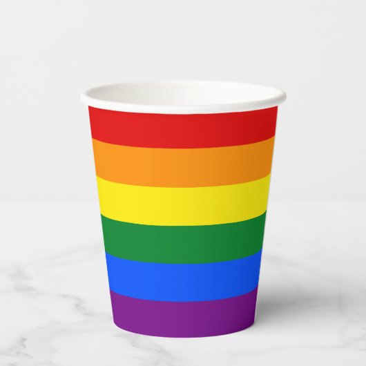 LGBTQ & Pride - Rainbow Progress Flag Papieren Bekers (Achterkant)