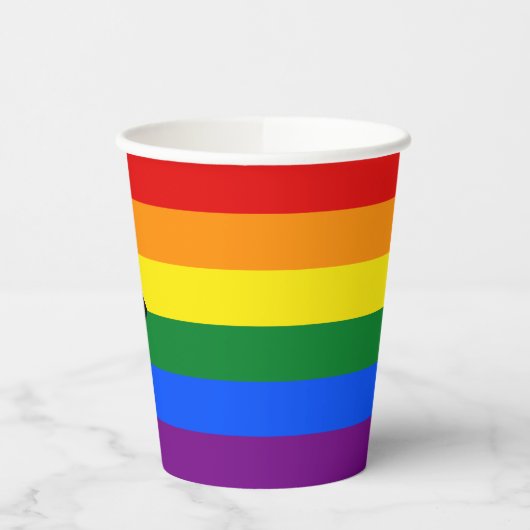 LGBTQ & Pride - Rainbow Progress Flag Papieren Bekers (Links)