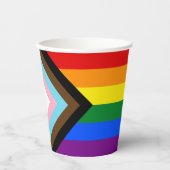 LGBTQ & Pride - Rainbow Progress Flag Papieren Bekers (Voorkant)