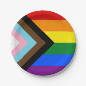 LGBTQ & Pride - Rainbow Progress Flag Papieren Bordje (Voorkant)