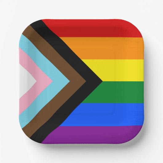 LGBTQ & Pride - Rainbow Progress Flag Papieren Bordje (Voorkant)
