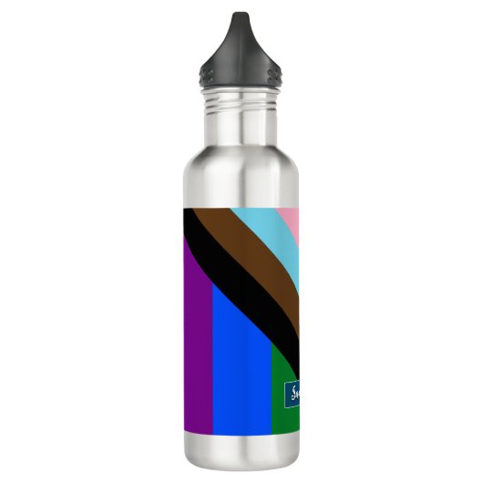 LGBTQ & Pride - Rainbow Progress Flag, personalise Waterfles (Links)