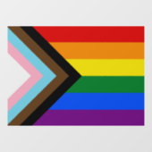 LGBTQ & Pride - Rainbow Progress Flag Raamsticker (Vel)