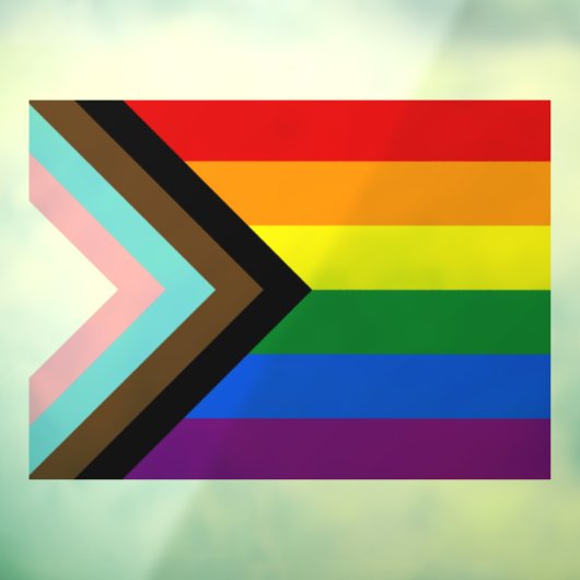 LGBTQ & Pride - Rainbow Progress Flag Raamsticker (Vel 3)